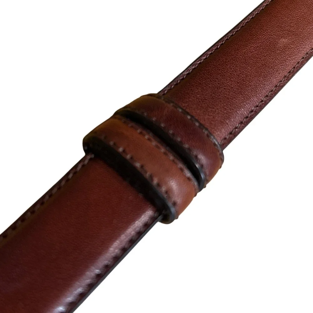 Barse Rochester Brown Italian Leather Silver Coquette Rope Belt Size Large (33